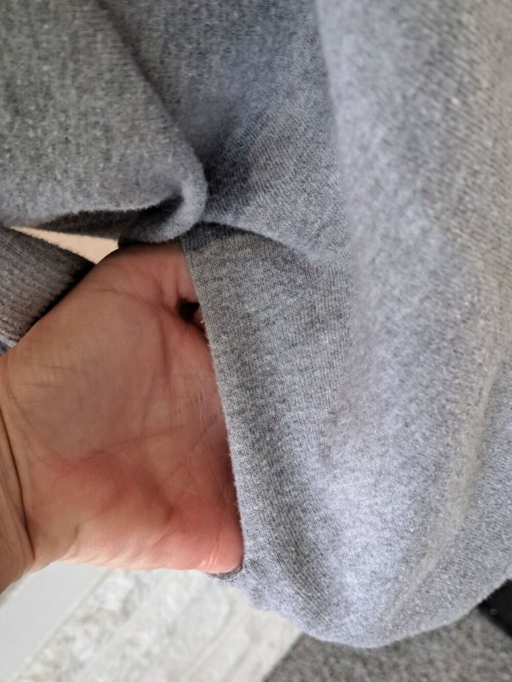 Victorias Secret Cashmere Bld Gray Off Shoulder Ribbed Knit Oversized Sweater M - Picture 3 of 9
